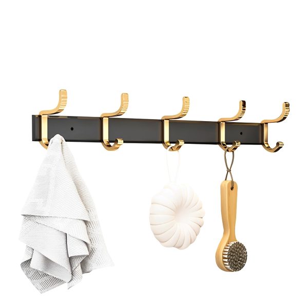 1-SOGA 41cm Wall Mounted Towel Rack Space-Saving Hanger Organiser with Durable Hooks