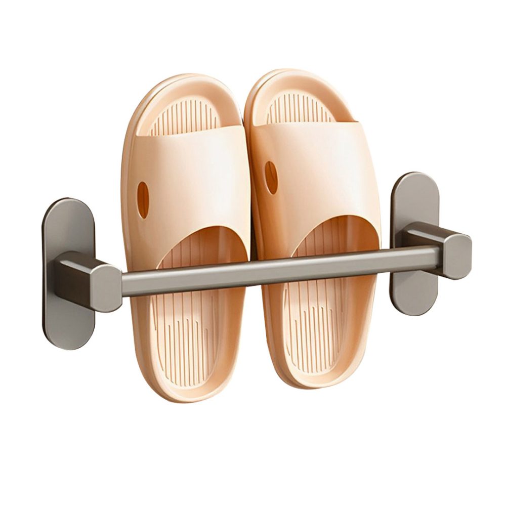 1-SOGA 29cm Wall-Mounted Slipper Organiser Adhesive Storage Space-Saving Wall Rack