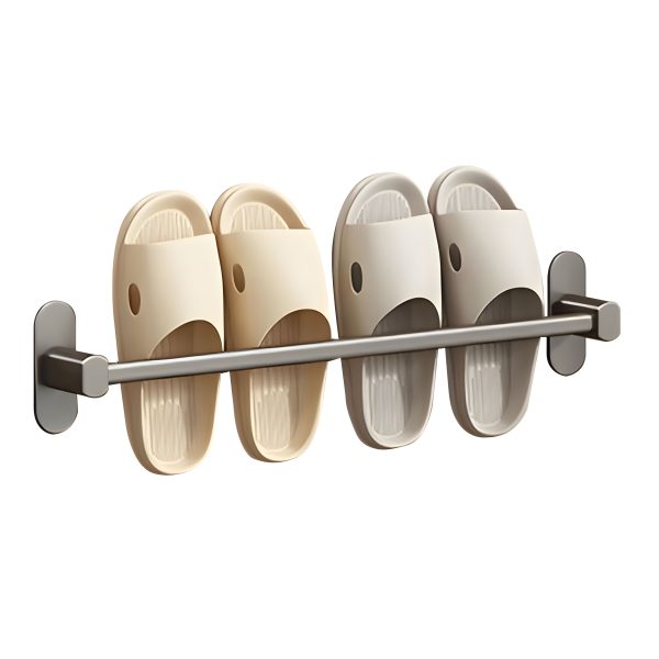 1-SOGA 49cm Wall-Mounted Slipper Organiser Adhesive Storage Space-Saving Wall Rack
