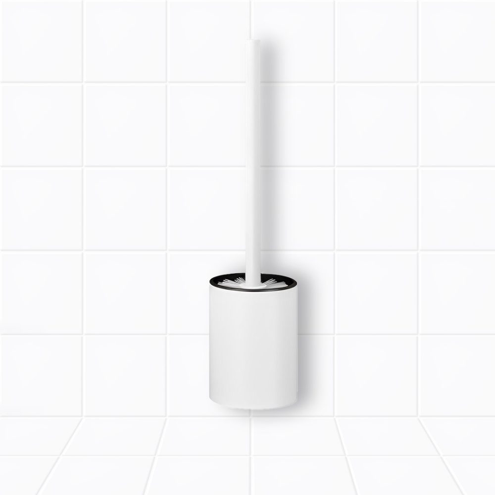 1-SOGA 27cm Wall-Mounted Toilet Brush with Holder Bathroom Cleaning Scrub White
