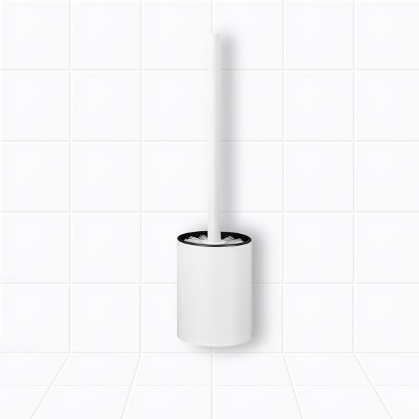 1-SOGA 27cm Wall-Mounted Toilet Brush with Holder Bathroom Cleaning Scrub White