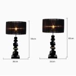 2-SOGA 55cm Black Table Lamp with Dark Shade LED Desk Lamp