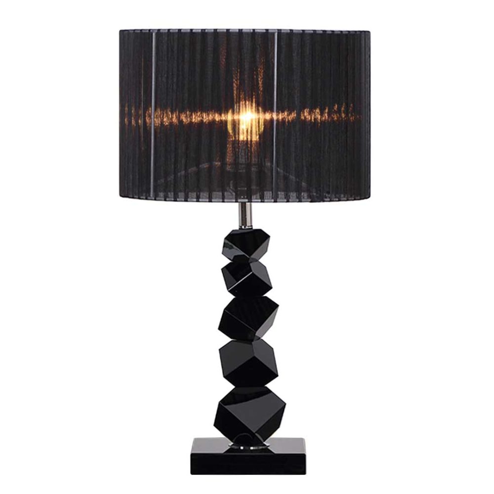 1-SOGA 60cm Black Table Lamp with Dark Shade LED Desk Lamp