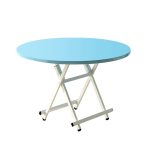 1-SOGA Blue Dining Table Portable Round Surface Space Saving Folding Desk Home Decor