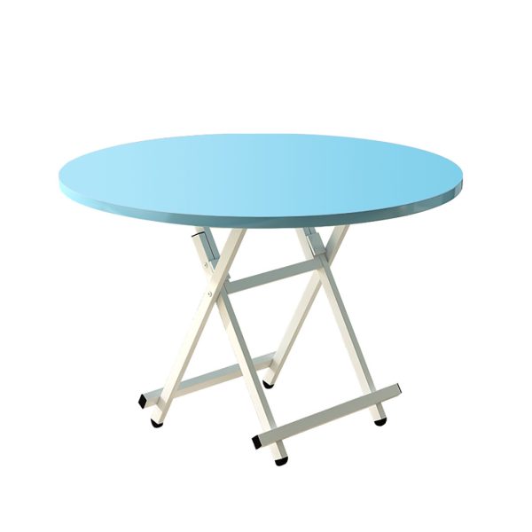 1-SOGA Blue Dining Table Portable Round Surface Space Saving Folding Desk Home Decor