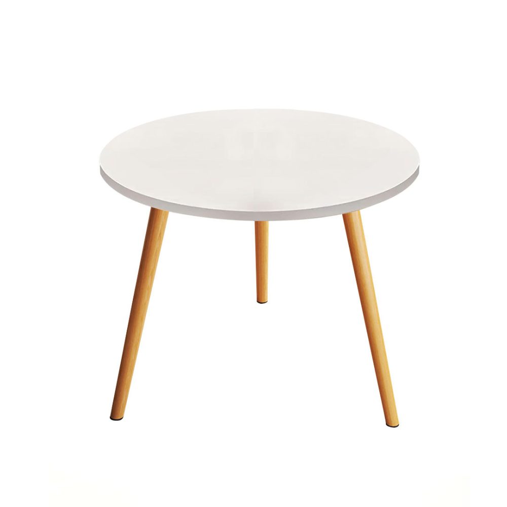 1-SOGA 60x60cm White Small Side Coffee Table Living Room Balcony Home Décor Style