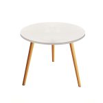 1-SOGA 60x60cm White Small Side Coffee Table Living Room Balcony Home Décor Style