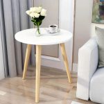 3-SOGA 60x60cm White Small Side Coffee Table Living Room Balcony Home Décor Style