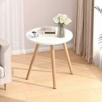 4-SOGA 60x60cm White Small Side Coffee Table Living Room Balcony Home Décor Style