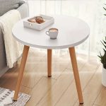 5-SOGA 60x60cm White Small Side Coffee Table Living Room Balcony Home Décor Style