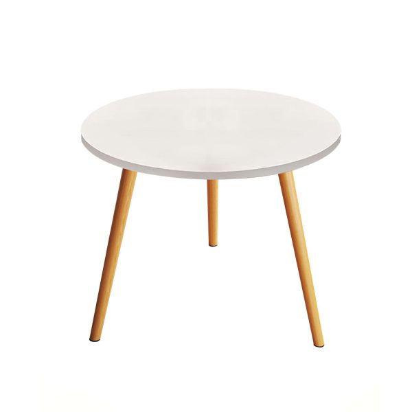 1-SOGA 60x60cm White Small Side Coffee Table Living Room Balcony Home Décor Style