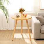 5-SOGA 60x60cm Walnut Small Side Coffee Table Living Room Balcony Home Décor Style