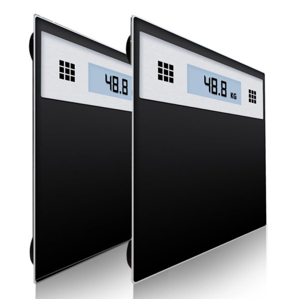 1-SOGA 2X 180kg Electronic Talking Scale Weight Fitness Glass Bathroom Scale LCD Display Stainless