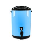4-SOGA 10L Stainless Steel Insulated Milk Tea Barrel Hot and Cold Beverage Dispenser Container with Faucet Blue