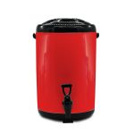 3-SOGA 4X 18L Stainless Steel Insulated Milk Tea Barrel Hot and Cold Beverage Dispenser Container with Faucet Red