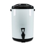 3-SOGA 8X 8L Stainless Steel Insulated Milk Tea Barrel Hot and Cold Beverage Dispenser Container with Faucet White