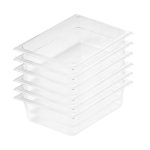 1-SOGA 100mm Clear Gastronorm GN Pan 1/2 Food Tray Storage Bundle of 6