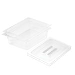 1-SOGA 100mm Clear Gastronorm GN Pan 1/2 Food Tray Storage Bundle of 2 with Lid
