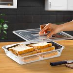 4-SOGA 100mm Clear Gastronorm GN Pan 1/2 Food Tray Storage Bundle of 2 with Lid