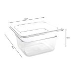 5-SOGA 100mm Clear Gastronorm GN Pan 1/6 Food Tray Storage