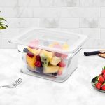 3-SOGA 150mm Clear Gastronorm GN Pan 1/6 Food Tray Storage Bundle of 2 with Lid