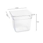 5-SOGA 150mm Clear Gastronorm GN Pan 1/6 Food Tray Storage Bundle of 2 with Lid