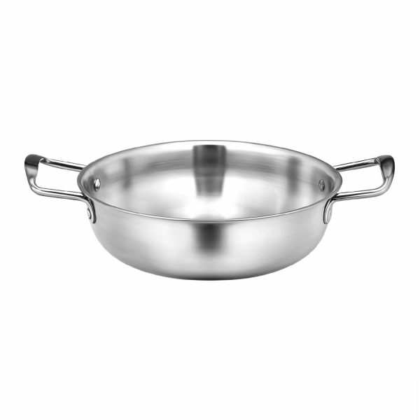 1-SOGA 28cm Premium Silver Seafood Dry Pot Stockpot Versatile and Durable Kitchen Essential