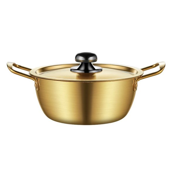1-SOGA 18cm Ramen Pot in Vibrant Yellow Crafted from Durable with Lid Kitchen Essential