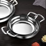 4-Soga 36cm Flat Base Seafood Dry Pot in Elegant Silver Finish with Durable for Kichen Essential