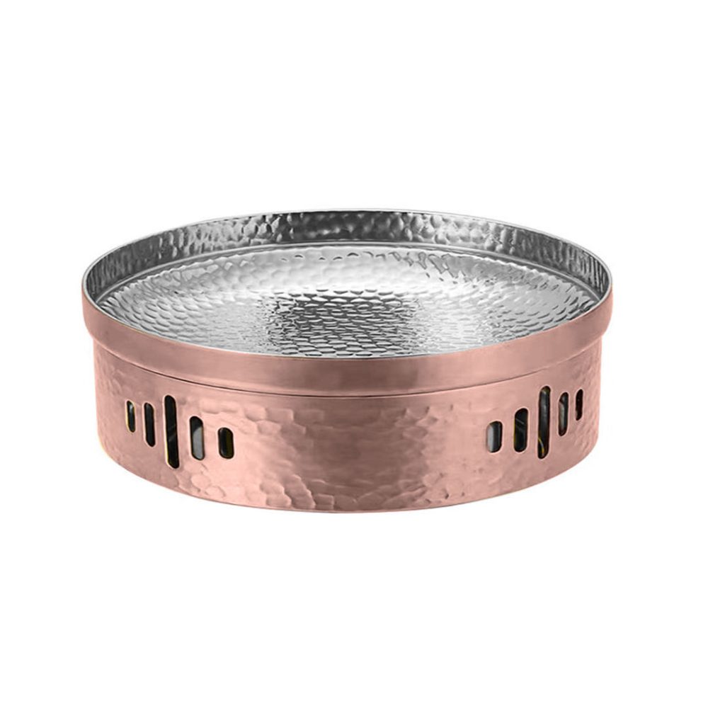 1-SOGA 26cm Hammered Texture Dry Pot in Rose Gold Color Kitchen Essential