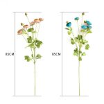 3-SOGA 85cm Green Glass Tall Floor Vase and 12pcs Blue Artificial Fake Flower Set