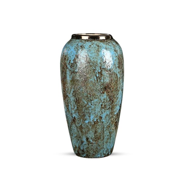 1-SOGA 35x17cm Light Blue Large Ceramic Flower Vase Elegant Living Room Home Decor