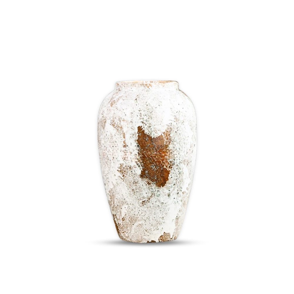 1-SOGA 30x19cm Gradient White Medium Ceramic Flower Vase Elegant Living Room Home Decor