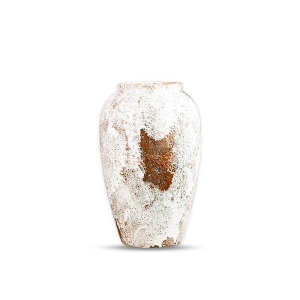 1-SOGA 30x19cm Gradient White Medium Ceramic Flower Vase Elegant Living Room Home Decor