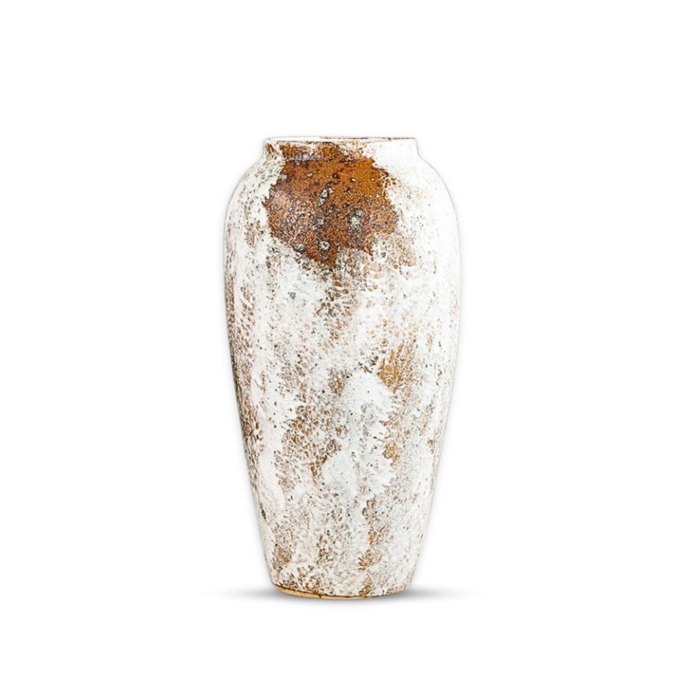 1-SOGA 35x17 Gradient White Large Ceramic Flower Vase Elegant Living Room Home Decor
