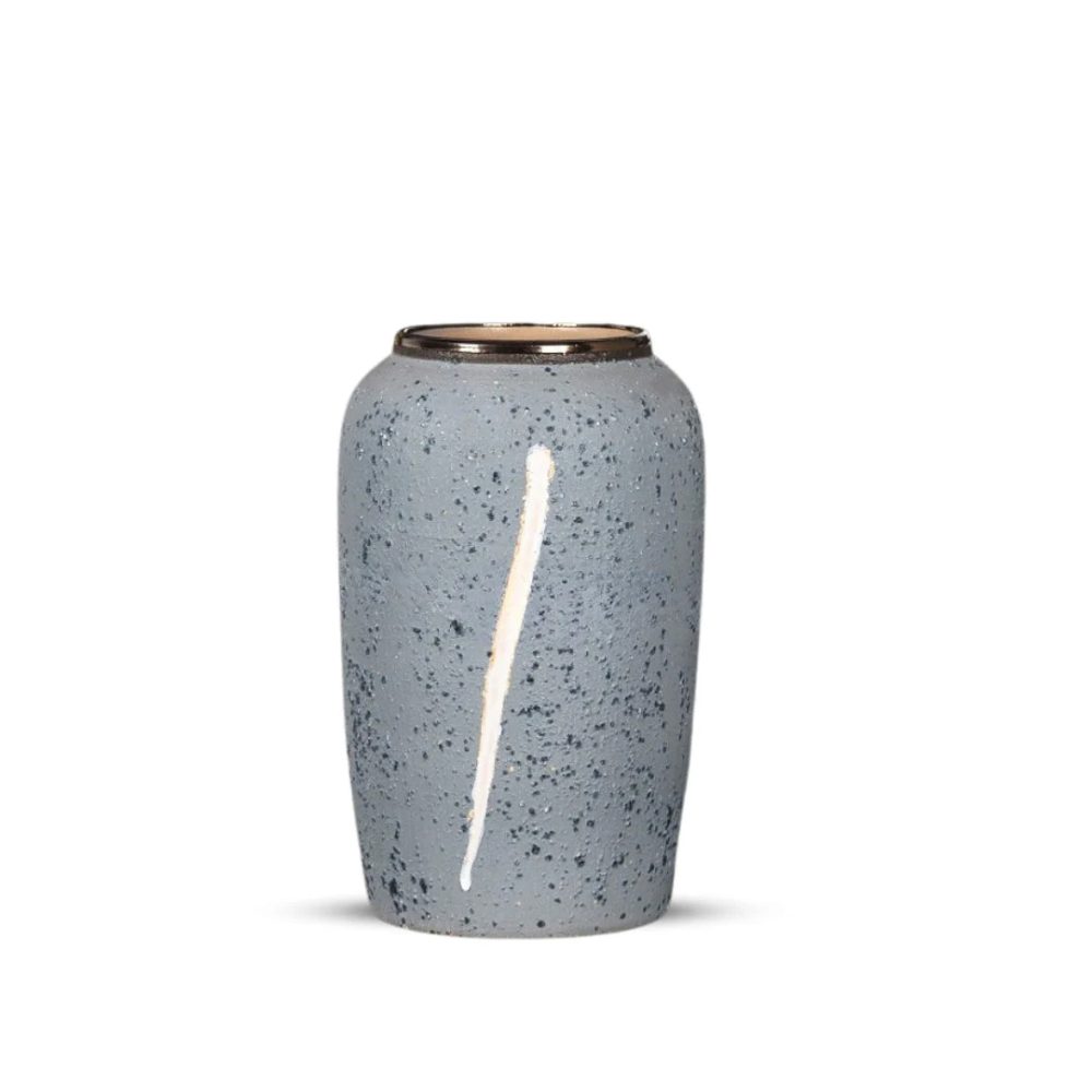 1-SOGA 30x19cm Grey Medium Ceramic Flower Vase Elegant Living Room Home Decor