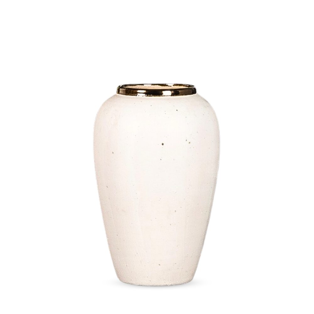 1-SOGA 30x19cm Plain White Medium Ceramic Flower Vase Elegant Living Room Home Decor