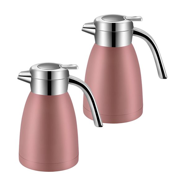 1-SOGA 2X 1.2L Stainless Steel Insulated Vacuum Flask Water Bottle Pink