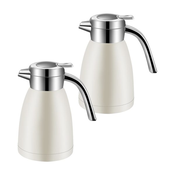 1-SOGA 2X 1.2L Stainless Steel Insulated Vacuum Flask Water Bottle White