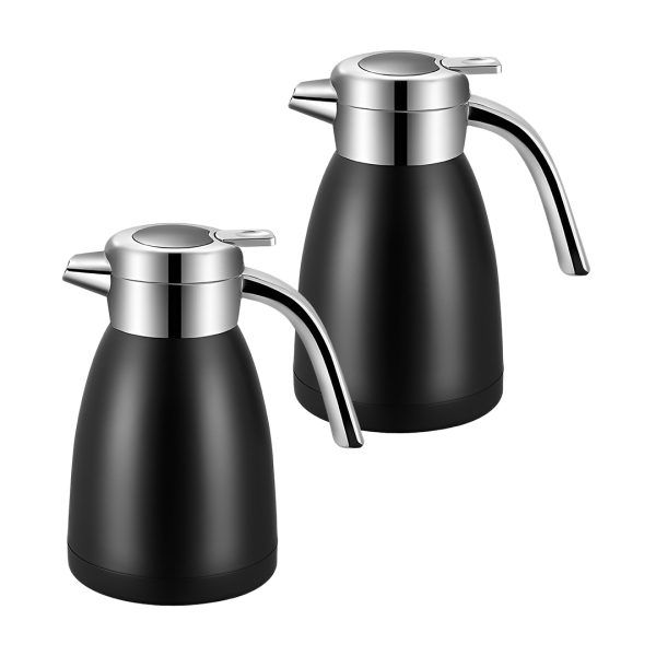 1-SOGA 2X 2.2L Stainless Steel Insulated Vacuum Flask Water Bottle Black