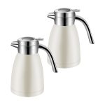 1-SOGA 2X 2.2L Stainless Steel Insulated Vacuum Flask Water Coffee Jug Thermal White