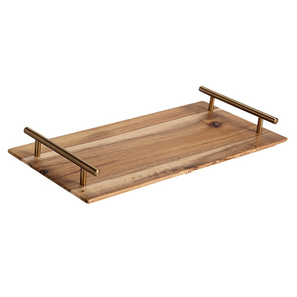 1-SOGA 39cm Brown  Rectangle Wooden Acacia Food Serving Tray Charcuterie Board Home Decor