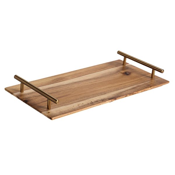 1-SOGA 36cm Brown Rectangle Wooden Acacia Food Serving Tray Charcuterie Board Centerpiece  Home Decor
