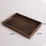 2-SOGA Large Walnut Rectangle Wooden Tray Breakfast Dinner Serving Board Tea Set Holder Kitchen Home Decor