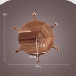 2-SOGA 2X  6 pcs Brown Round Divisible Wood Pizza Server Food Plate Board Pizza Paddle Cutting Board Home Decor