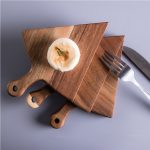 4-SOGA 2X  6 pcs Brown Round Divisible Wood Pizza Server Food Plate Board Pizza Paddle Cutting Board Home Decor
