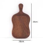 2-SOGA 18cm Brown Wooden Serving Tray Board Paddle with Handle Home Decor