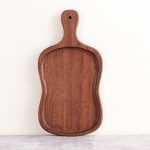 3-SOGA 18cm Brown Wooden Serving Tray Board Paddle with Handle Home Decor