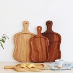 8-SOGA 18cm Brown Wooden Serving Tray Board Paddle with Handle Home Decor