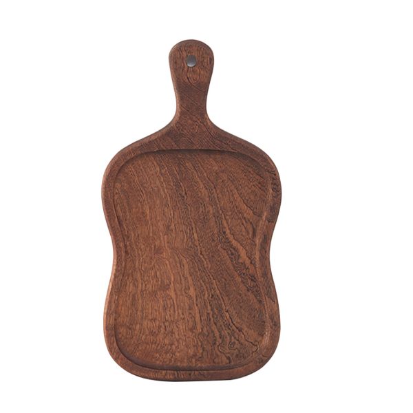 1-SOGA 40cm Brown Wooden Serving Tray Board Paddle with Handle Home Decor